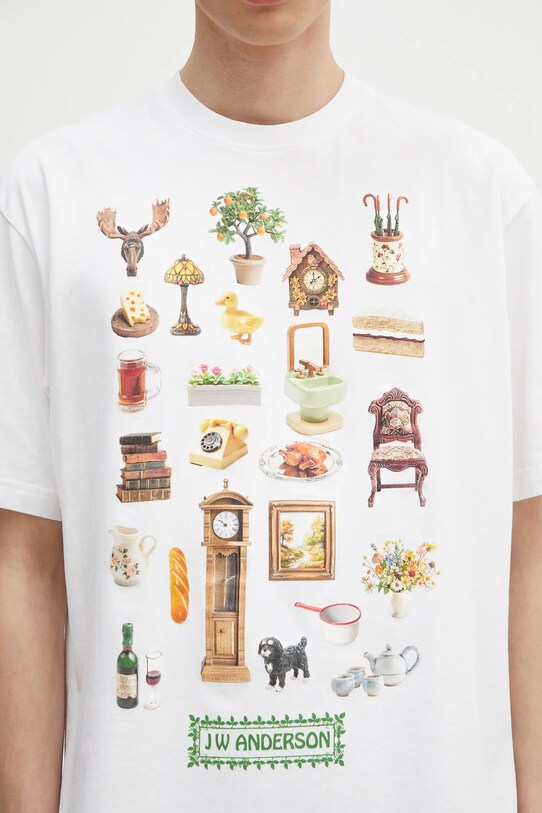 JW Anderson t-shirt bawełniany Diorama Printed biały JT0288.PG1551.001