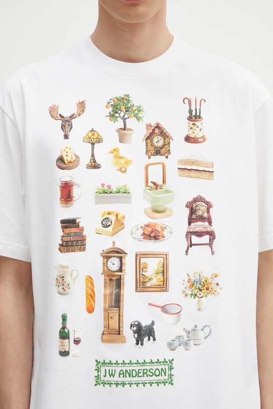Бавовняна футболка JW Anderson Diorama Printed білий JT0288.PG1551.001