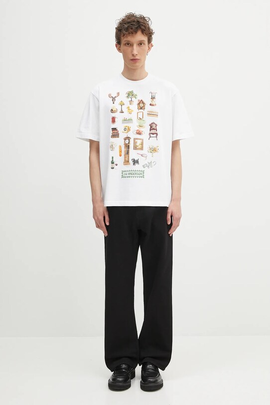 Pamučna majica JW Anderson Diorama Printed JT0288.PG1551.001 bijela