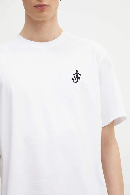 Pamučna majica JW Anderson Anchor Embroidery bijela JT0257.PG1510.001