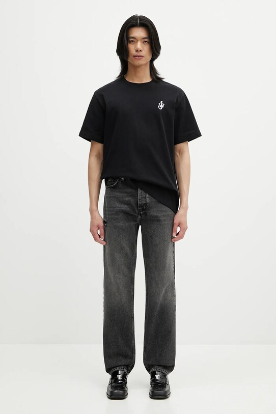 Bavlněné tričko JW Anderson Anchor Embroidery JT0257.PG1510.999 černá