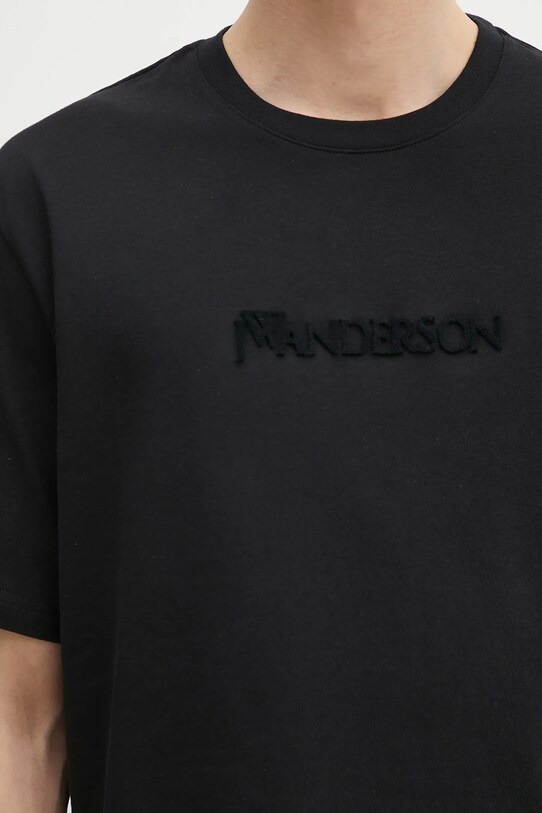 Βαμβακερό μπλουζάκι JW Anderson Logo Embroidery μαύρο JT0258.PG1510.999
