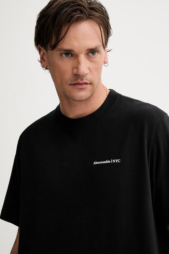 Bavlněné tričko Abercrombie & Fitch černá KI123.5060.113