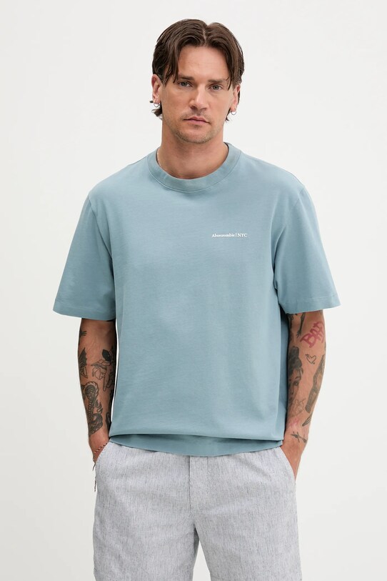 Abercrombie & Fitch t-shirt bawełniany bawełna niebieski KI123.5060.213