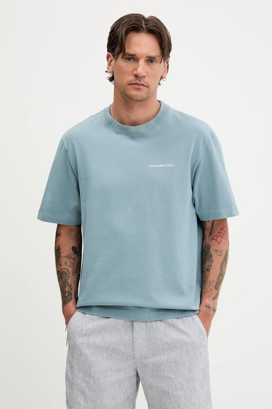 Βαμβακερό μπλουζάκι Abercrombie & Fitch βαμβάκι μπλε KI123.5060.213