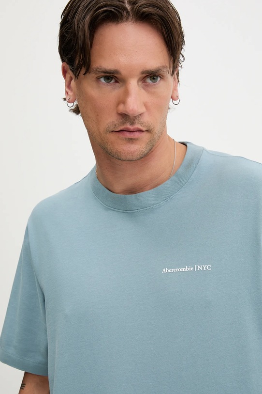 Βαμβακερό μπλουζάκι Abercrombie & Fitch μπλε KI123.5060.213