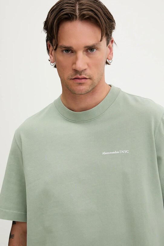 Abercrombie & Fitch tricou din bumbac verde KI123.5060.313
