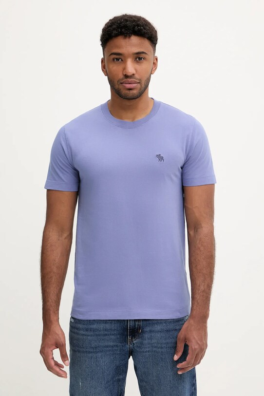 Abercrombie & Fitch t-shirt bawełniany regular fioletowy KI124.5262.200