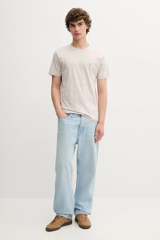 Pamučna majica Abercrombie & Fitch KI124.5264.175 bež SS25