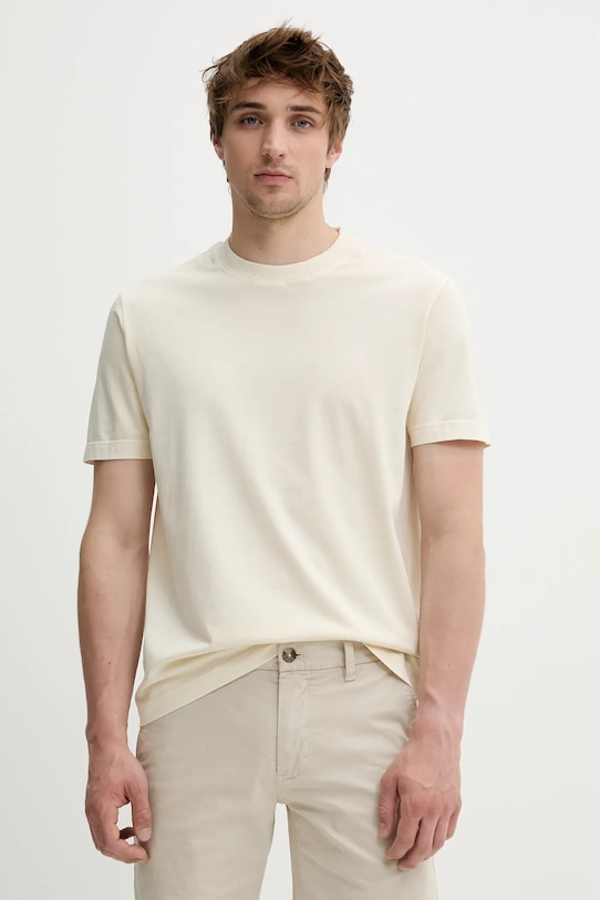 Bavlněné tričko Marc O'Polo potisk béžová 5000006585