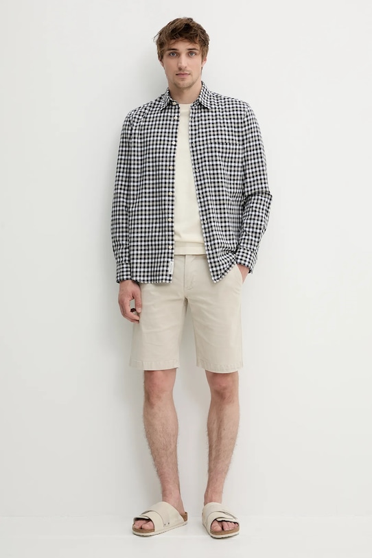 Bavlněné tričko Marc O'Polo 5000006585 béžová SS25