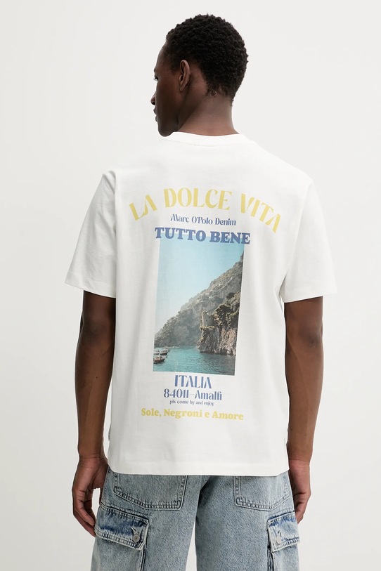 Pamučna majica Marc O'Polo pamuk bijela 5000007262