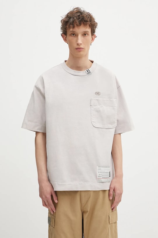Памучна тениска Maison MIHARA YASUHIRO Amateur Sewn Tee свободна розов A14TS601