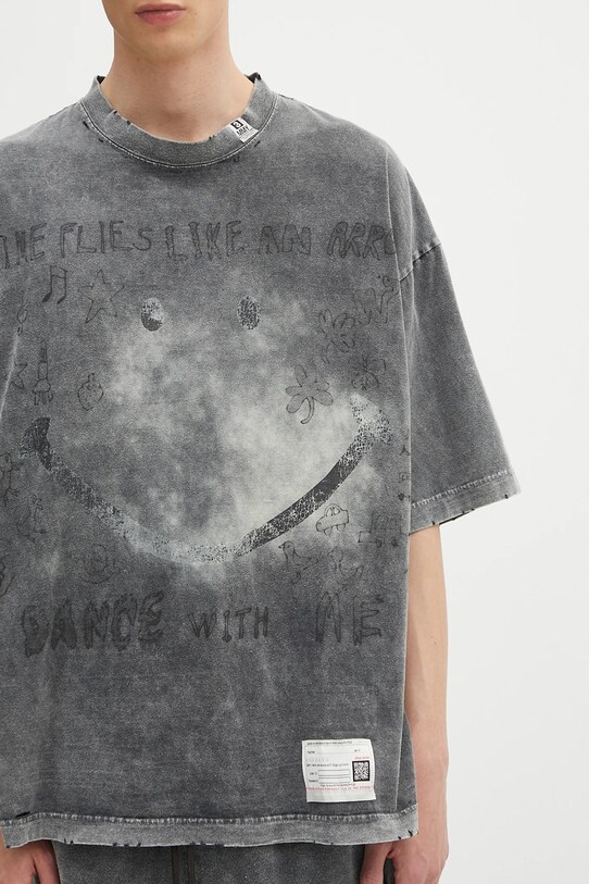 Pamučna majica Maison MIHARA YASUHIRO Bleached Tee siva A14TS622