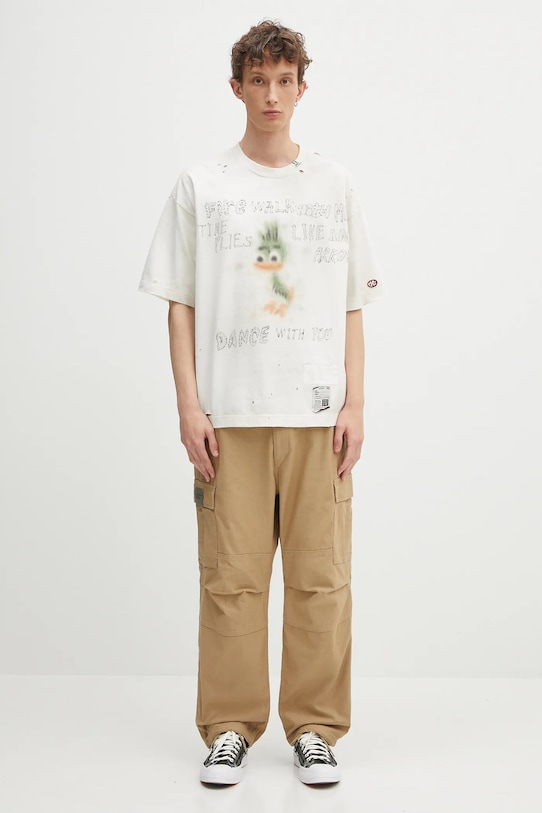 Бавовняна футболка Maison MIHARA YASUHIRO Distressed Tee J14TS752 білий