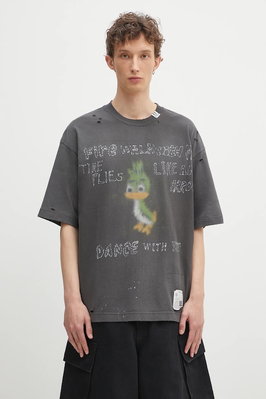Maison MIHARA YASUHIRO cotton t-shirt Distressed Tee relaxed black J14TS752