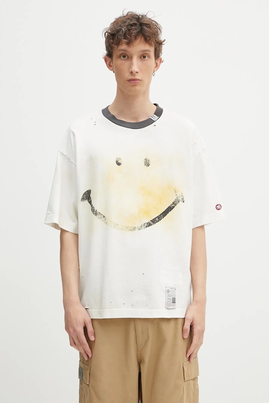 Βαμβακερό μπλουζάκι Maison MIHARA YASUHIRO Smily Face Printed Distressed Tee