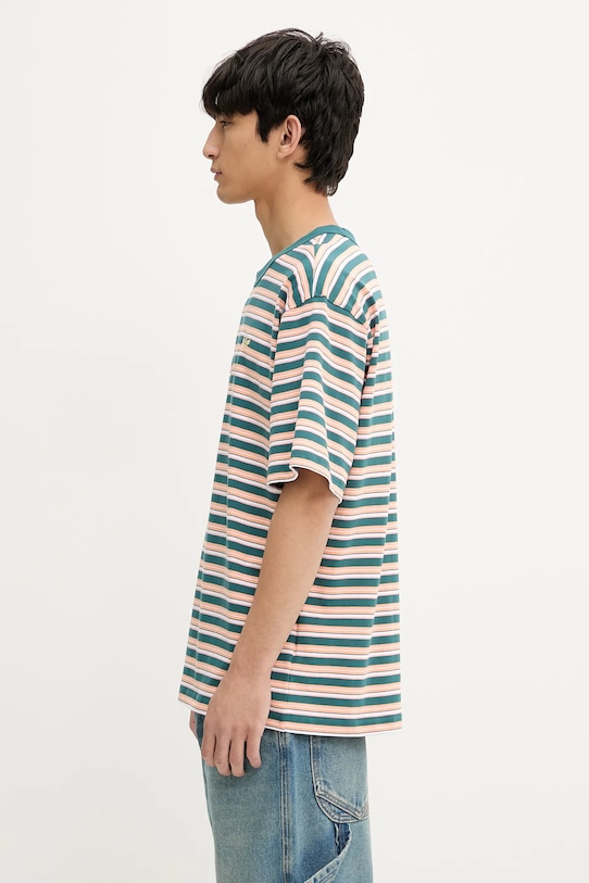 adidas Originals tricou din bumbac Stripe Tee KB8357 verde SS25