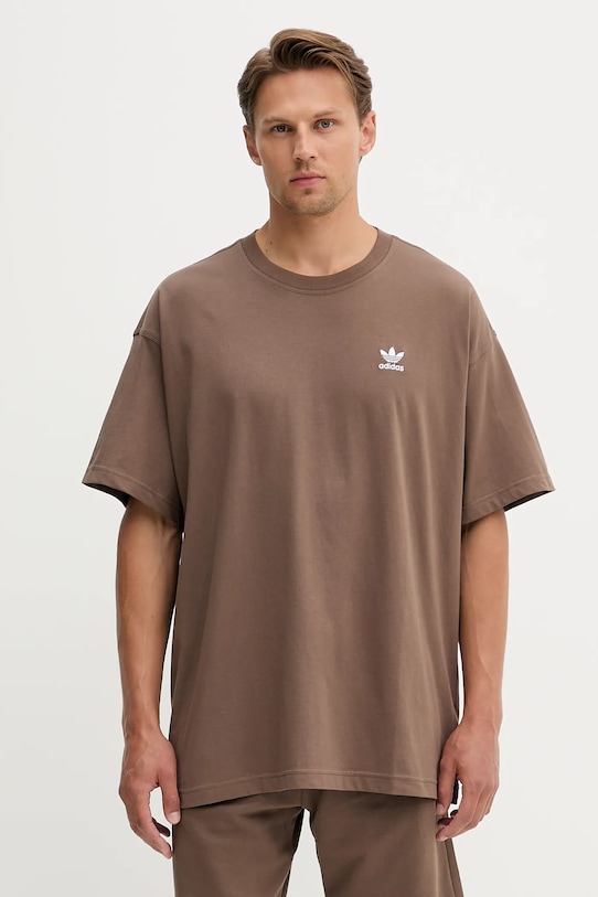 adidas Originals t-shirt bawełniany Ess Nc Oc Tee bawełna brązowy KE6581