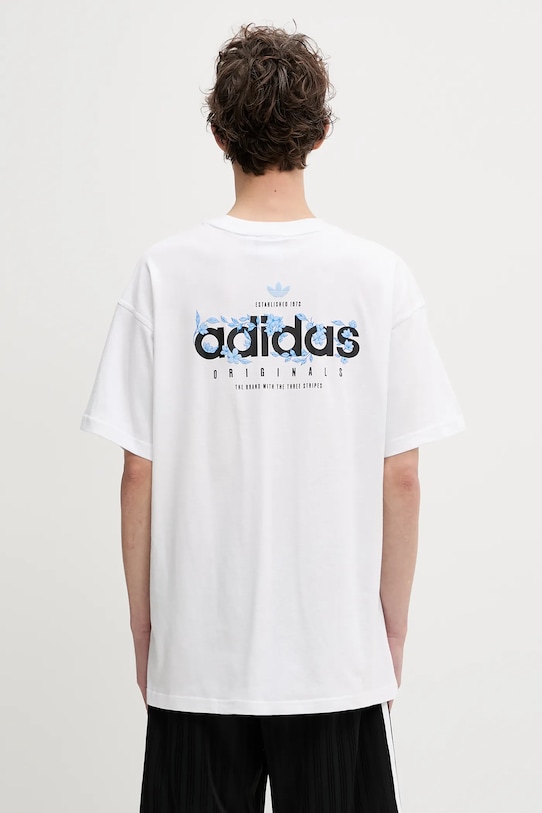 Oblečenie Bavlnené tričko adidas Originals Florals Logo KE6586 biela
