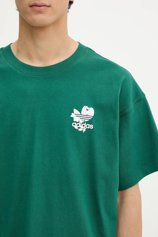 adidas Originals cotton t-shirt Florals Logo green KE6588