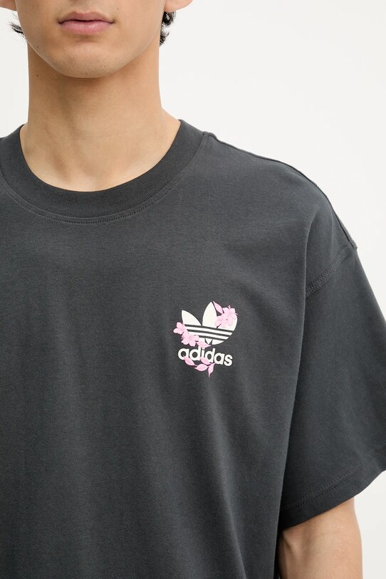 adidas Originals t-shirt bawełniany Florals Logo czarny KE6587