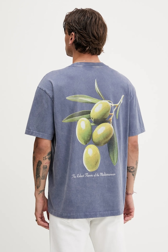 Hollister Co. tricou din bumbac print albastru KI323.5271.220