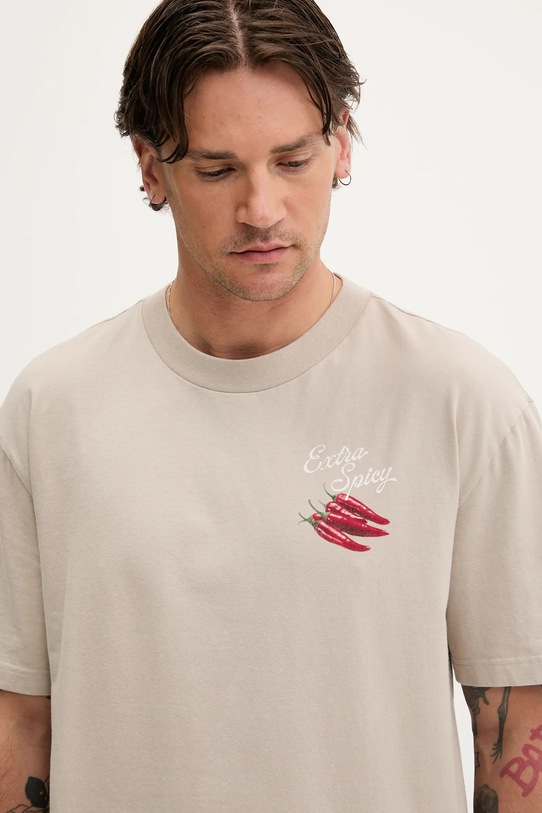 Hollister Co. tricou din bumbac bej KI323.5271.400