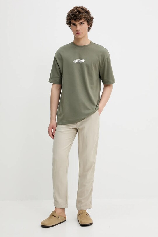 Tričko Hollister Co. KI323.5272.300 zelená SS25