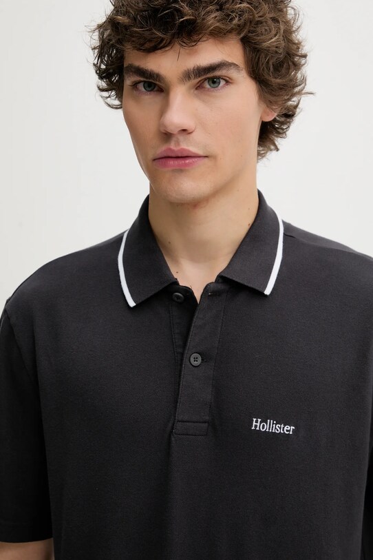 Hollister Co. tricou polo gri KI324.5199.900