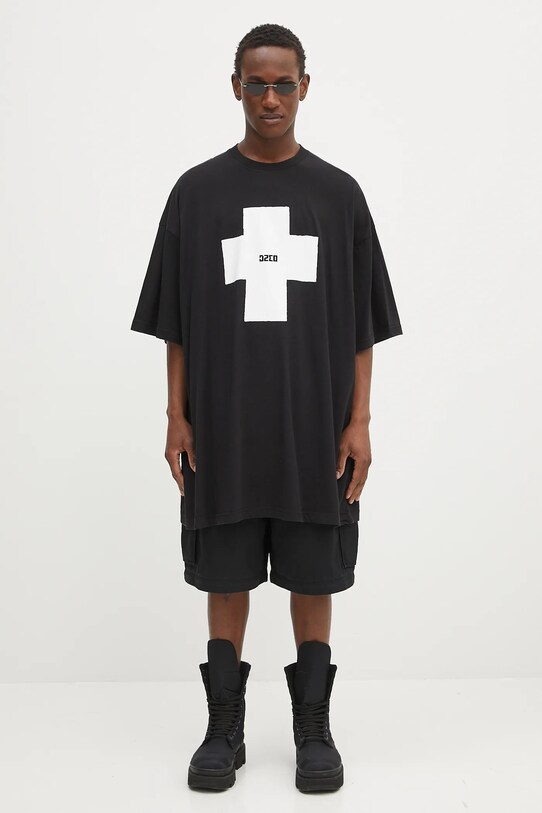 032C t-shirt bawełniany 'Point Zero' S25.URC.0152.050 czarny