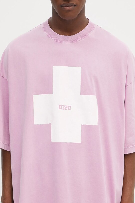 032C t-shirt bawełniany 'Point Zero' fioletowy S25.URC.0152.850