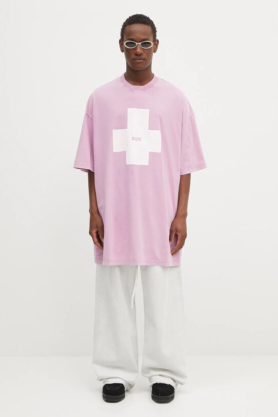 032C t-shirt bawełniany 'Point Zero' S25.URC.0152.850 fioletowy