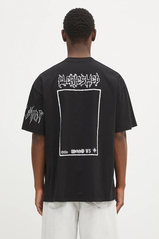Odzież 032C t-shirt bawełniany 'Armour' S25.URC.0113.050 czarny