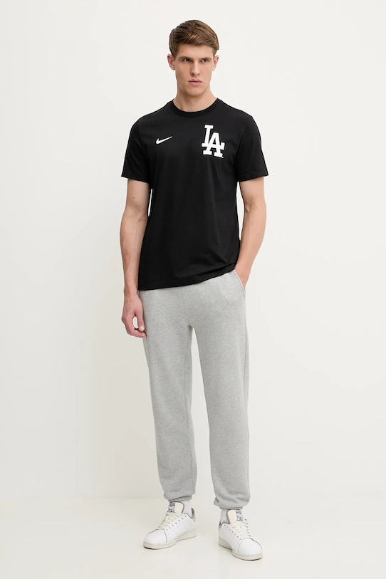 Nike pamut póló Los Angeles Dodgers N199.00A.LD.9UX fekete SS25