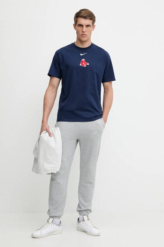 Nike t-shirt bawełniany Boston Red Sox 01AY.44B.BQ.32K granatowy SS25