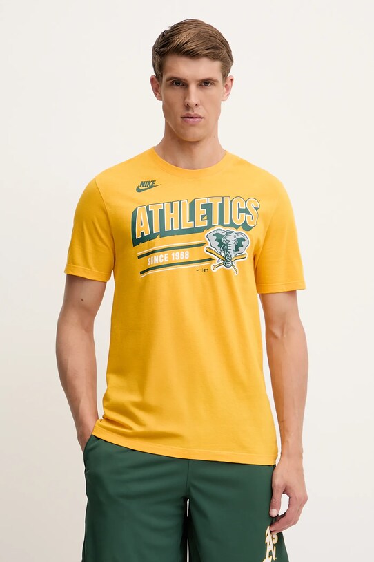 Nike tricou din bumbac Oakland Athletics 1982-92 print portocaliu N199.79Q.OKA.CUE