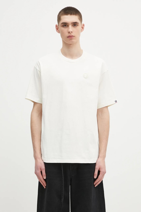 AAPE t-shirt bawełniany Now bawełna beżowy AAPTEM1598XXO