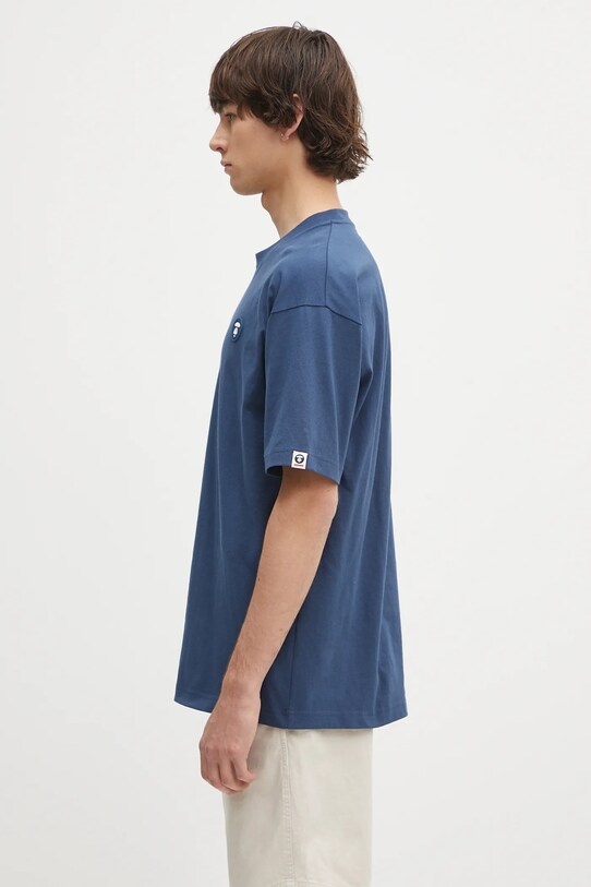 Bavlnené tričko AAPE Now AAPTEM1598XXO tmavomodrá SS25
