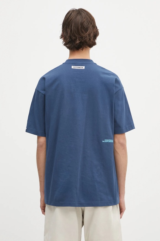 Одежда Хлопковая футболка AAPE Now AAPTEM1598XXO тёмно-синий