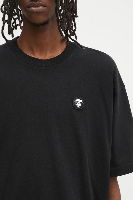 AAPE t-shirt bawełniany Now czarny AAPTEM1598XXO