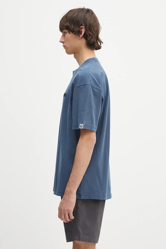 Бавовняна футболка AAPE Now AAPTEM1603XXO темно-синій SS25