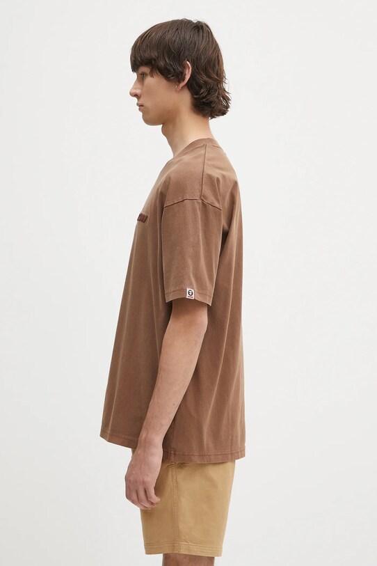 Хлопковая футболка AAPE Now AAPTEM1603XXO коричневый SS25