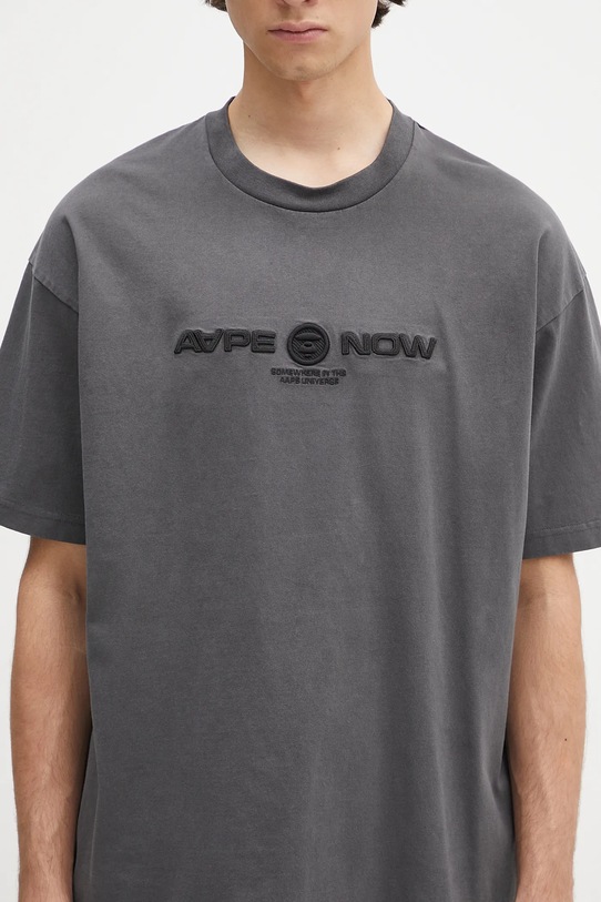 AAPE t-shirt bawełniany Now szary AAPTEM1603XXO