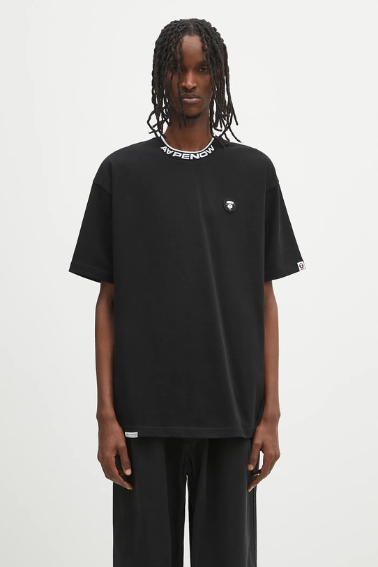 Хлопковая футболка AAPE Now хлопок чёрный AAPTEM1604XXO