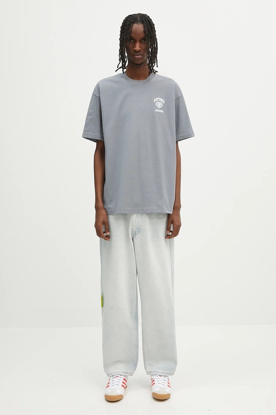 Bavlněné tričko AAPE Now AAPTEM1600XXO šedá