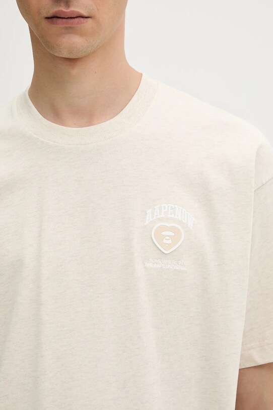 Хлопковая футболка AAPE Now бежевый AAPTEM1600XAO