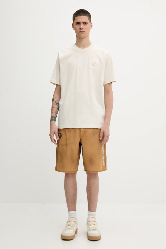 Хлопковая футболка AAPE Now AAPTEM1600XAO бежевый