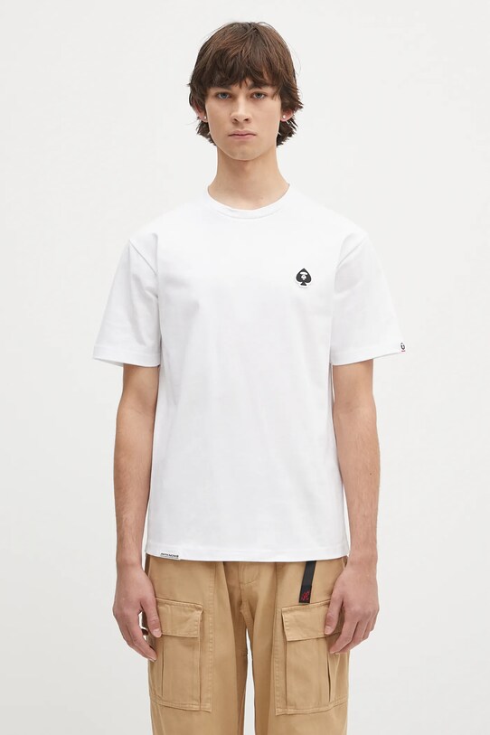 Бавовняна футболка AAPE Spades Now бавовна білий AAPTEM1599XXO