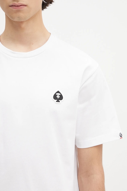 Бавовняна футболка AAPE Spades Now білий AAPTEM1599XXO